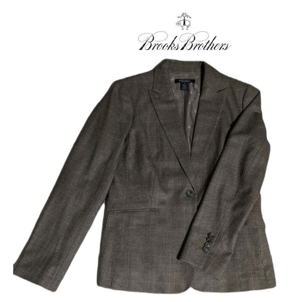 Brooks Brothers Brown Plaid Blazer Size 8